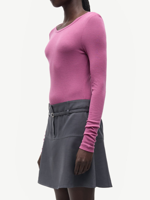 Sadou t-shirt ls red violet 