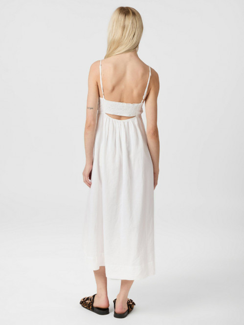 Savani long linen dress white 