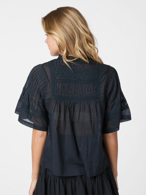 Siama s voile blouse navy 