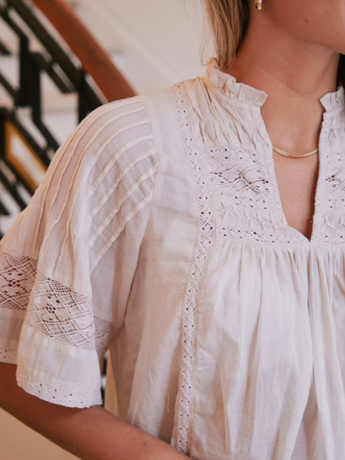Siama s voile blouse ivory 