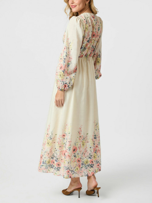 Silfi flower print dress creme L