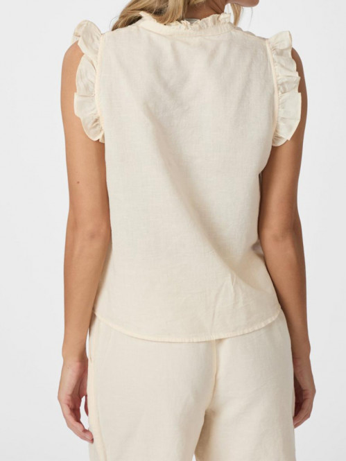 Siona linen top light yellow 