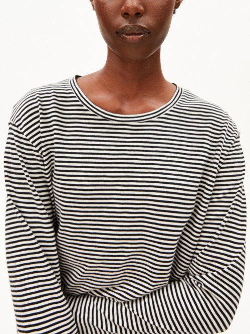 Slub jersey stripe longsleeve black S