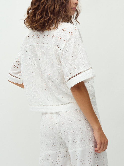 Sonja-m embroidery blouse white 