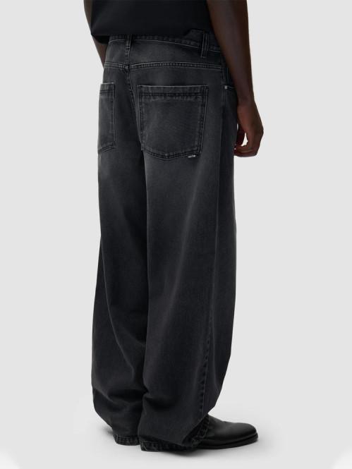 Fade wash baggy pants black 