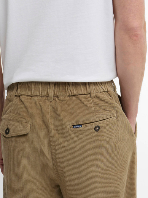 Barbour stretch cord relaxed trouser mushroom 