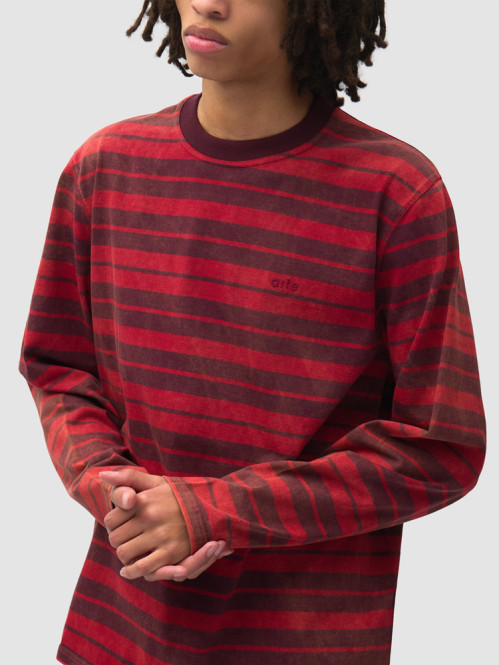 Sunfade striped longsleeve red bordeaux 