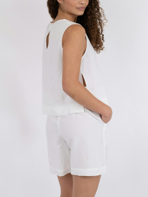 Svetlana linen top white M