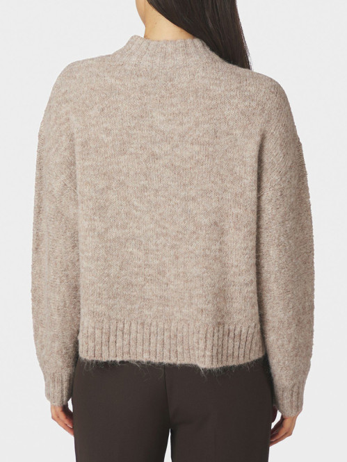 Taura fluffy knit cardigan beige melange 