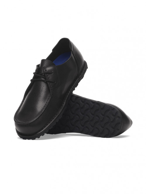 Utti lace leather mokassin black 