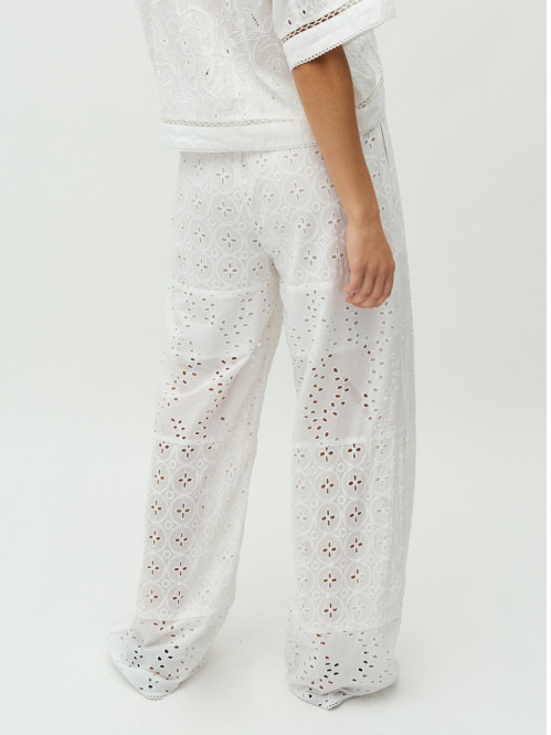Viljane-m embroidery pants white 