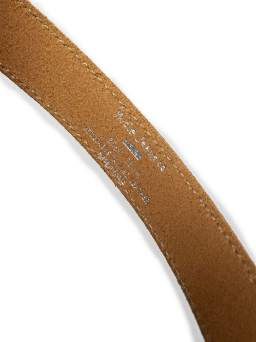 Western suede silver belt tobacco 