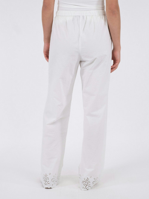 William embroidery pants white M