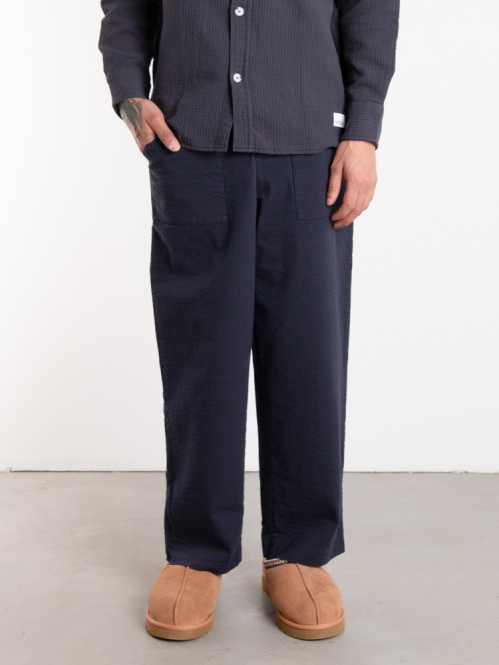 Roger seersucker pant blue L
