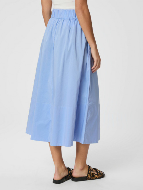Yara long poplin skirt sky blue 