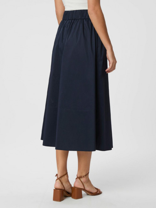 Yara long poplin skirt navy 