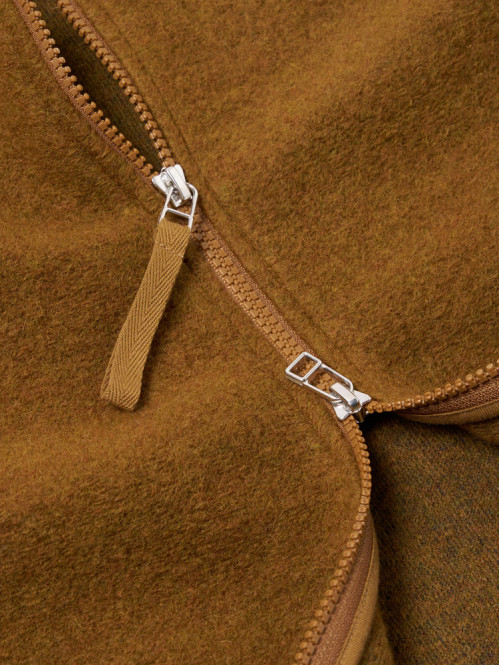 Zip waistcoat wool fleece mustard 