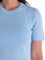 Leah solid knit tee light blue 
