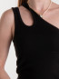 Jersey one-shoulder top black 