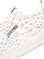 Medalist low patent flower sneaker white 