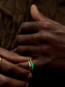 Aura neon green ring gold 