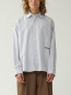 Beach shirt white black stripe 