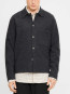 Boiled wool overshirt dk grey mel 