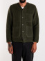 Wool fleece cardigan olive 