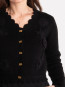 Cotton cashmere crochet cardigan black 