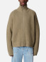 Comb zip up sweater dk beige 