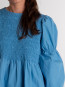 Cotton poplin mini smock dress silverlake blue 