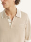 Cotton knitted comfort polo shirt r almond 