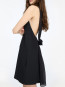 Crepe mini a-line dress black 