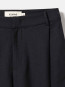 Cropped melange wide-pleat pants black mel M