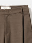 Cropped melange wide-pleat pants brown mel 
