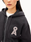 Cropped zipper sweatjacke dark steel 