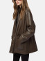 Edie sans leather parka deep brown 