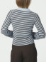 Fannya ls stripe knit polo lt blue stripe 