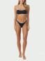 Fia solid contrast bikini top black white 