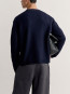 Fox head intarsia merino cardigan navy lt grey gy 