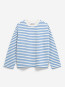 Frankaa maarlen stripe sweatshirt unddyed dk morning 