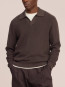 Hope rib knit polo brown mel 