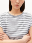 Idaara stripe t-shirt wht silver 