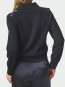 Julina check knit blouse navy 