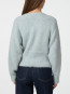 Kilua fluffy wrap knit blouse lt blue XS