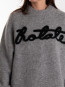 Knit oversize logo jumper grey mel 
