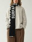 Knitted stamp crewneck pullover grey mel 