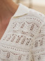 Marisini stitch polo knit top off white 