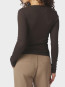 Nella fine rib blouse dark brown 