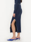 Rib long midi skirt navy blaze 